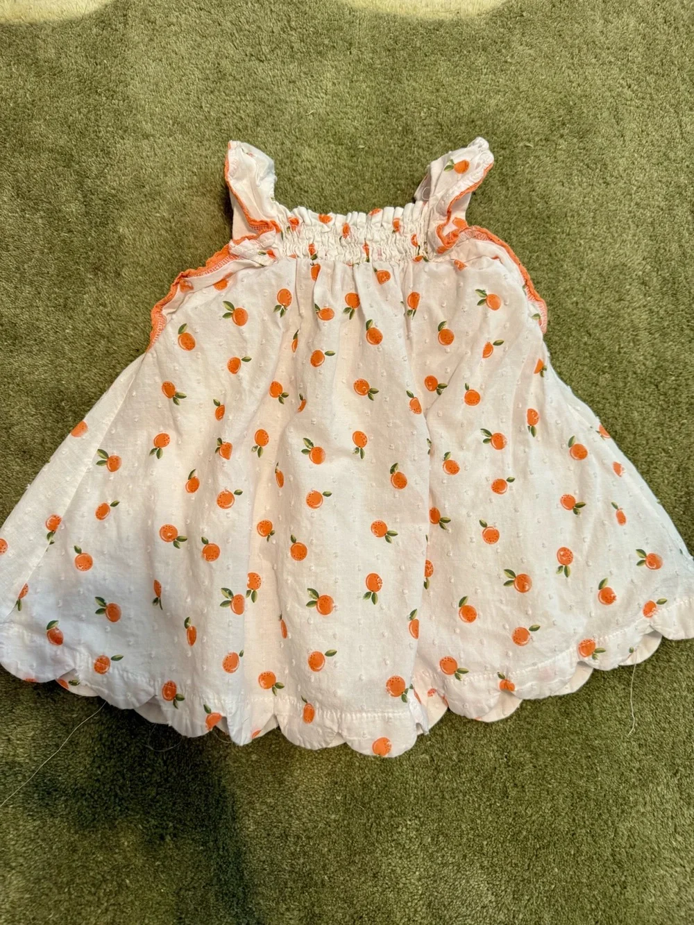 18mo White Orange Print Sundress